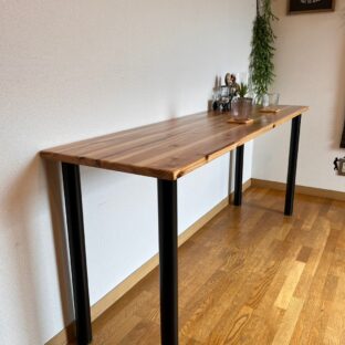 カウンターテーブル アイアン脚 - 1600×500×Bタイプ(784〜814)mm