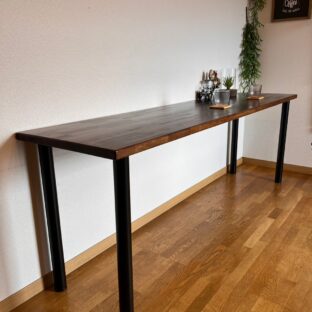 カウンターテーブル アイアン脚 - 1600×500×Aタイプ(684〜714)mm