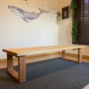 高級杉無垢のローテーブル 蜜蝋ワックス仕上げ - 1600×600×380mm